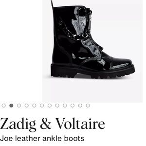 Zadig & Voltaire Black Patent Combat Boots